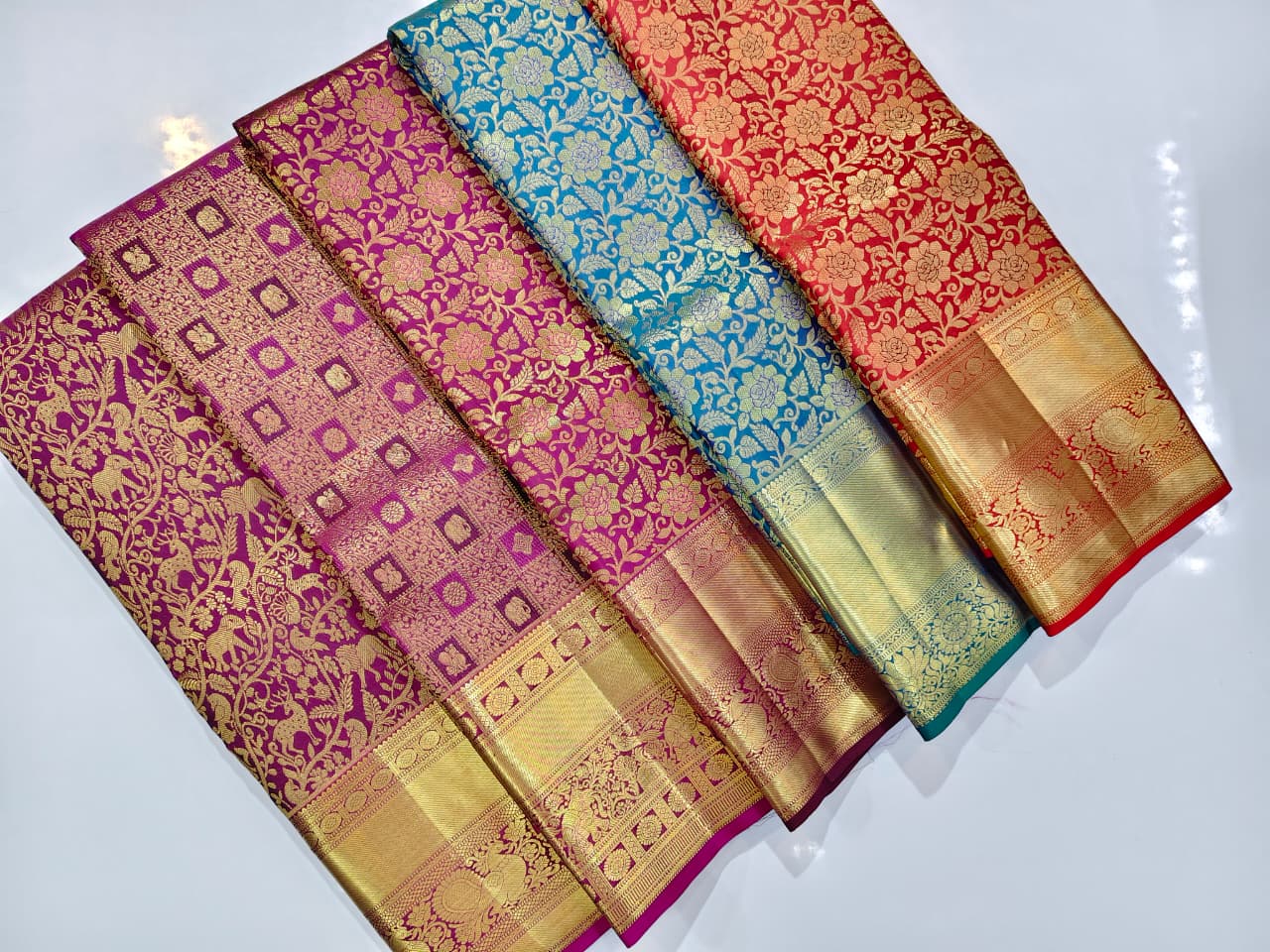Exclusive New Kanchipuram Pure Silk Double Warp Butta Body Designed Sarees Handloom
